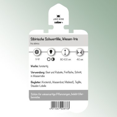 Bild på klisteretiketter för perenner Iris sibirica Sibirisk iris, ängsiris