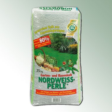 Nordweiß-Perle, granulierter Kalkmergel, 80% CaCo3 und 5% MgCO3, 25 kg