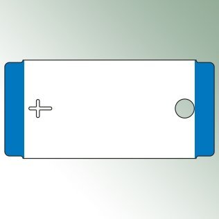 TT-Kreuzschnitt-Etiketten 110 x 51 mm, weiß, unbedruckt, Rand blau, 1.250 Stück
