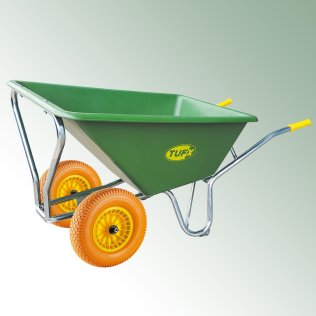 TUFX Schubkarre PX162XF mit 2 Profi-Vollschaumrädern, breit, unmontiert