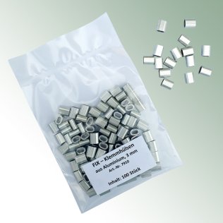 FIX Klemmhülsen aus Aluminium, 3 mm, 100 Stück