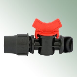 Ventil mit Überwurfverschraubung, 3/4'' AG x 20 mm für Rohr-Ø 20 mm